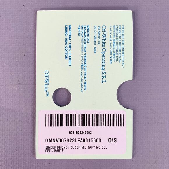 OFF-WHITE One Size Green Olive Embossed Pebble Grain Leather Phone Bag - Picture 7 of 10